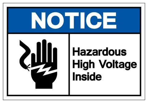Notice Hazardous High Voltage Inside Symbol Sign, Vector Illustration, Isolat Stock Illustration