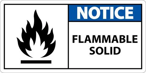 Notice Hazardous Signs Flammable Solid On White Background 스톡 일러스트