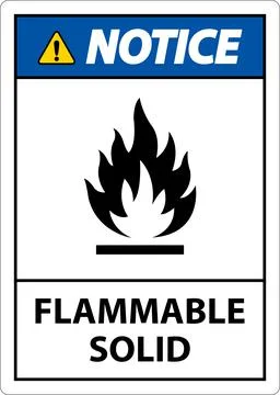 Notice Hazardous Signs Flammable Solid On White Background イラスト素材