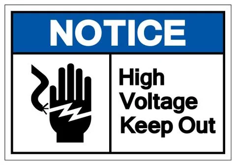Notice High Voltage Keep Out Symbol Sign, Vector Illustration, Isolate On Whi Stock Illustration