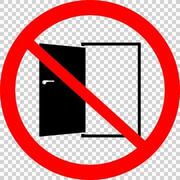 Notice. Keep Door Closed Warning Sign Stock Illustration