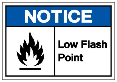 Notice Low Flash Point Symbol Sign, Vector Illustration, Isolate On White Bac Stock Illustration