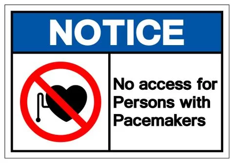 Notice No Access For Persons With Pacemaker Symbol Sign ,Vector Illustration, Stock Illustration