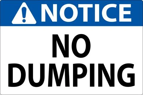 Notice No Dumping Sign Stock Illustration
