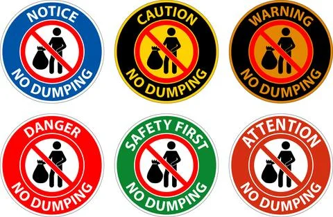 Notice No Dumping Sign Stock Illustration