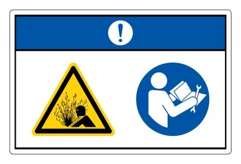 Notice Pressurized Device Read Technical Manual Before Servicing Symbol Sign  Stock Illustration
