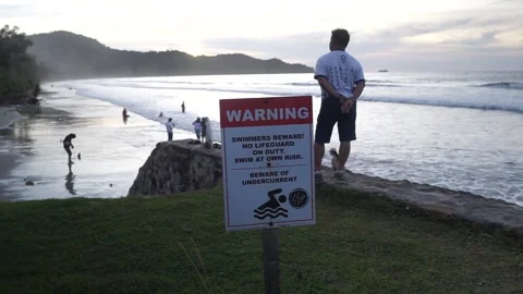 Notice reminder at the beach Stock Footage 167420397