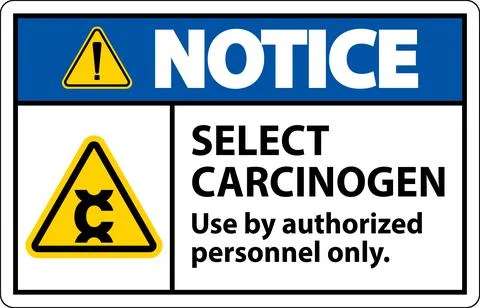 Notice Select Carcinogen Label On White Background Stock Illustration