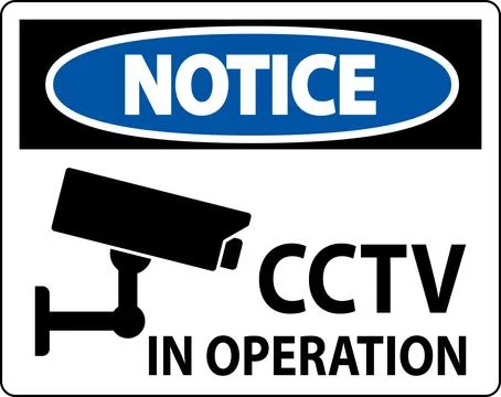 Notice Sign for CCTV in Operation for Security Awareness and Safety Stock Illustration