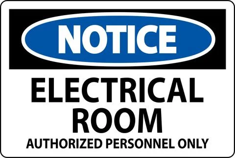 Notice Sign Electrical Room - Authorized Personnel Only Ilustración de archivo