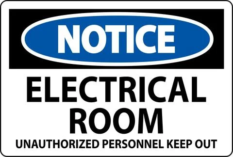 Notice Sign Electrical Room - Unauthorized Personnel Keep Out Ilustración de archivo