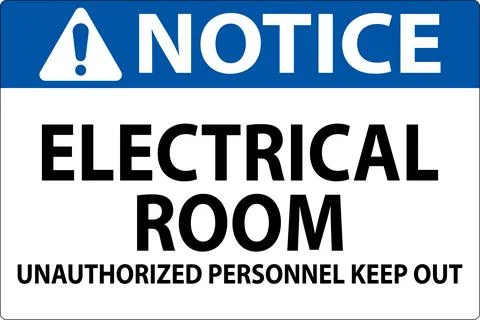 Notice Sign Electrical Room - Unauthorized Personnel Keep Out Ilustración de archivo