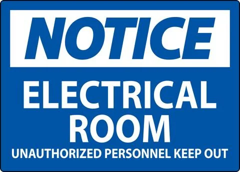 Notice Sign Electrical Room - Unauthorized Personnel Keep Out Ilustración de archivo
