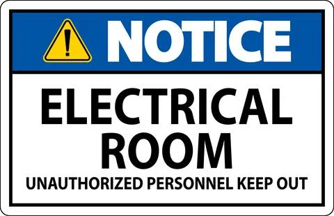 Notice Sign Electrical Room - Unauthorized Personnel Keep Out Ilustración de archivo