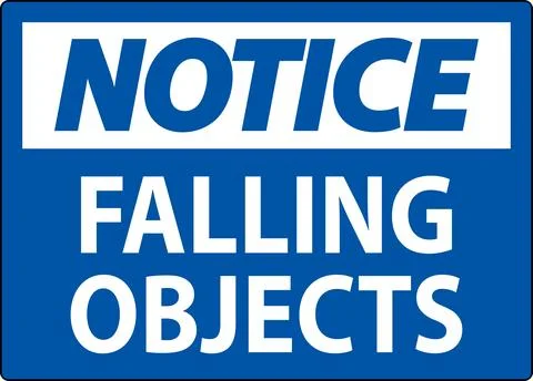 Notice Sign, Falling Objects 스톡 일러스트