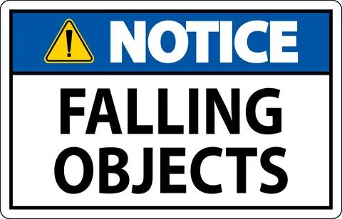 Notice Sign, Falling Objects Stock Illustration