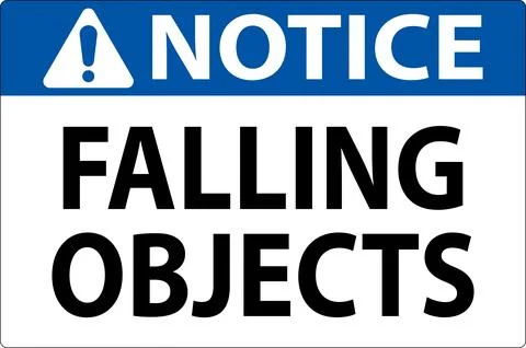 Notice Sign, Falling Objects 스톡 일러스트