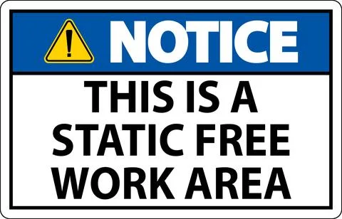 Notice Sign This Is A Static Free Work Area Illustrazione stock