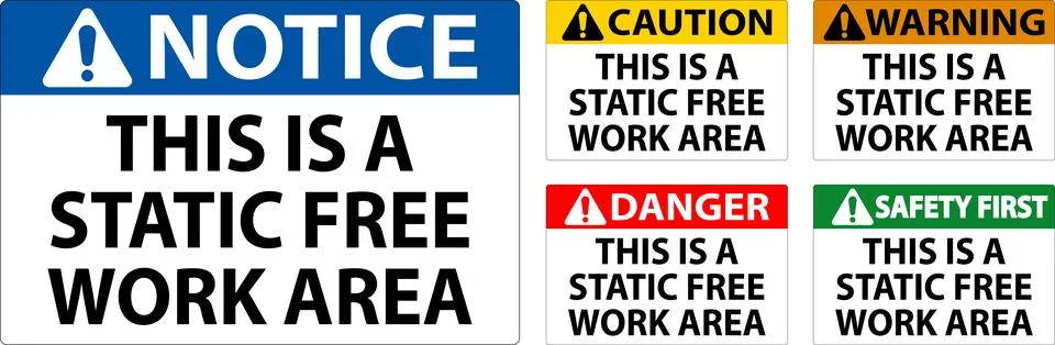 Notice Sign This Is A Static Free Work Area Illustrazione stock