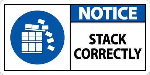 Notice Stack Correctly Sign On White Background Stock Illustration
