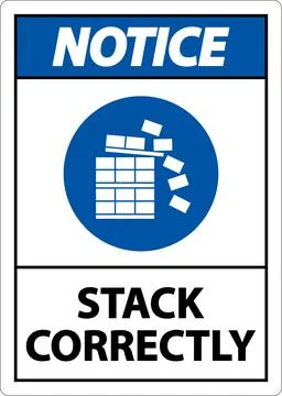 Notice Stack Correctly Sign On White Background Stock Illustration