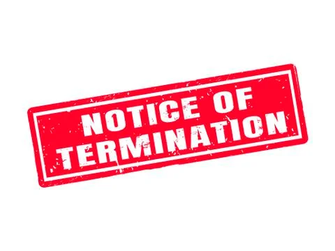 Notice of termination red stamp Stock Illustration