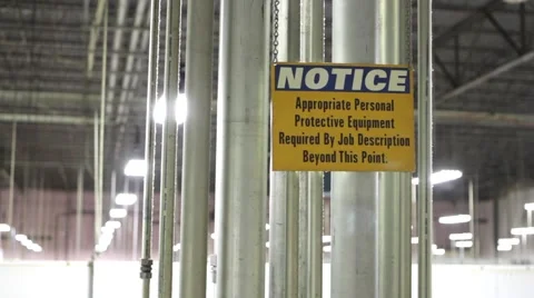 Notice warehouse sign Stock Footage 66765673