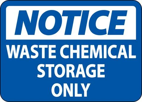 Notice Waste Chemical Storage Only Label Stock Illustration