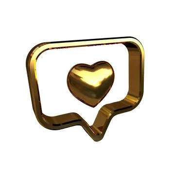 Notification with a 3d heart inside Stock Illustration