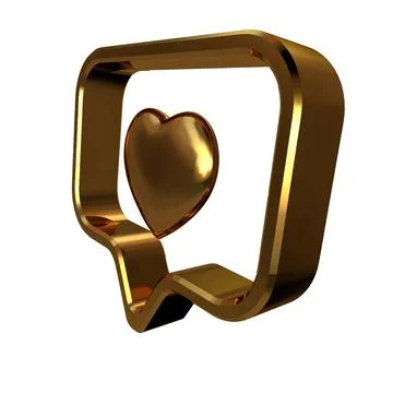 Notification with a 3d heart inside Illustrazione stock