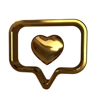 Notification with a 3d heart inside Stock Illustration