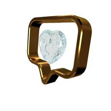 Notification with a 3d heart inside Stock Illustration