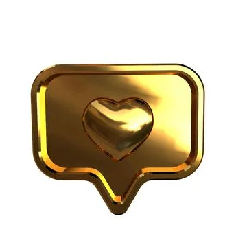 Notification with a 3d heart inside Stock Illustration