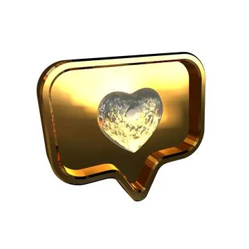 Notification with a 3d heart inside Stock Illustration