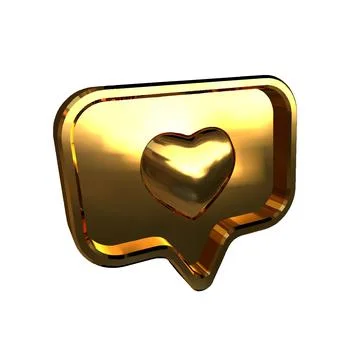 Notification with a 3d heart inside Stock Illustration