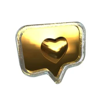 Notification with a 3d heart inside Stock Illustration