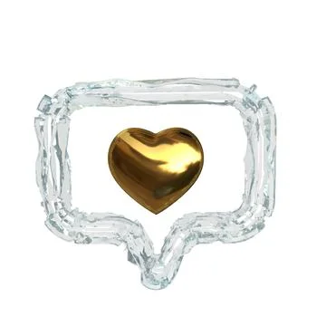 Notification with a 3d heart inside Stock Illustration