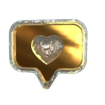 Notification with a 3d heart inside Illustrazione stock