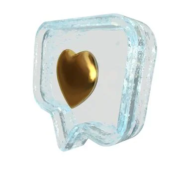 Notification with a 3d heart inside Stock Illustration