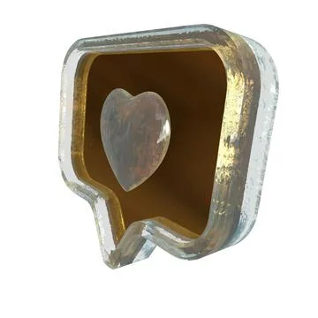 Notification with a 3d heart inside Stock Illustration