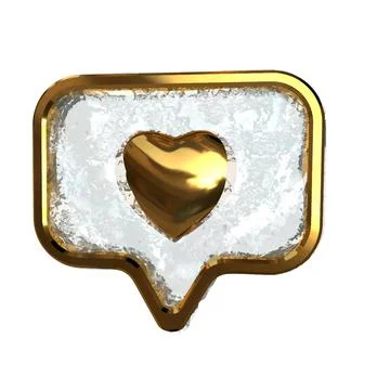 Notification with a 3d heart inside Stock Illustration