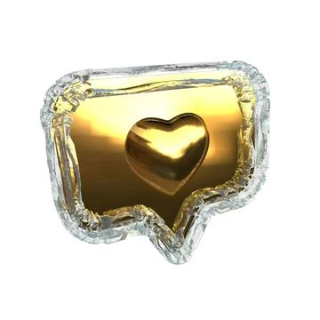 Notification with a 3d heart inside Stock Illustration
