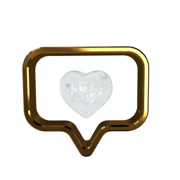 Notification with a 3d heart inside Stock-Illustration