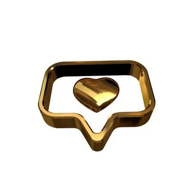 Notification with a 3d heart inside Stock Illustration