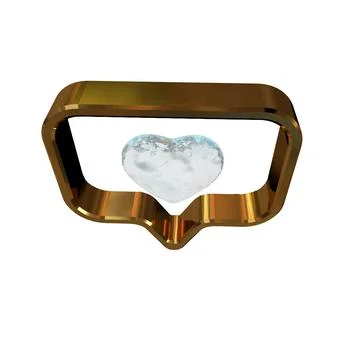 Notification with a 3d heart inside Illustrazione stock