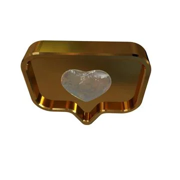 Notification with a 3d heart inside Illustrazione stock
