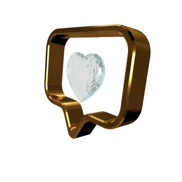 Notification with a 3d heart inside Stock Illustration