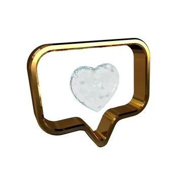 Notification with a 3d heart inside Stock Illustration