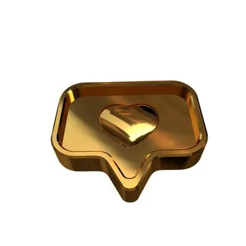 Notification with a 3d heart inside Stock Illustration