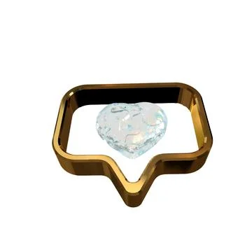 Notification with a 3d heart inside Stock Illustration